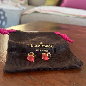 NEVER WORN Kate Spade Pink Small Square Studs